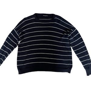 brandy melville navy blue and white striped sweater